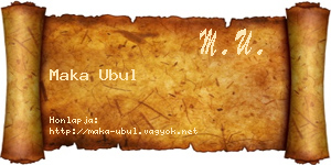 Maka Ubul névjegykártya